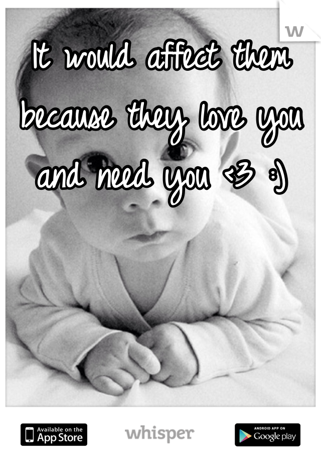 It would affect them because they love you and need you <3 :)