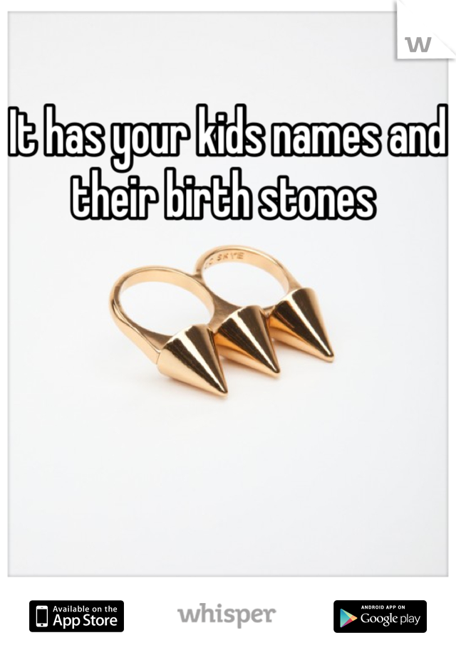 It has your kids names and their birth stones 