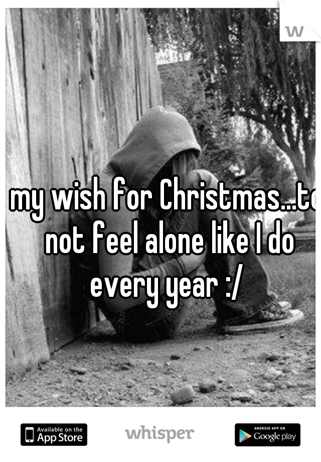 my wish for Christmas...to not feel alone like I do every year :/ 