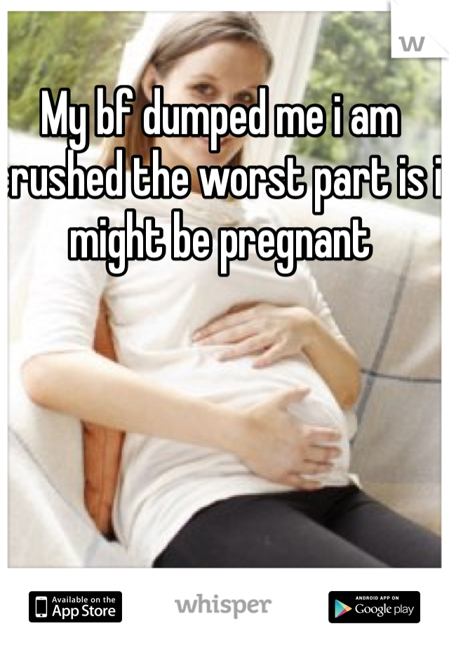 My bf dumped me i am crushed the worst part is i might be pregnant