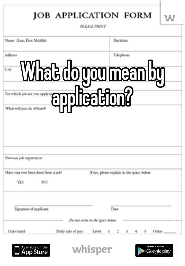 What do you mean by application?