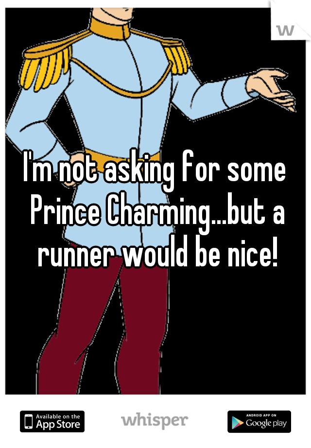 I'm not asking for some Prince Charming...but a runner would be nice!