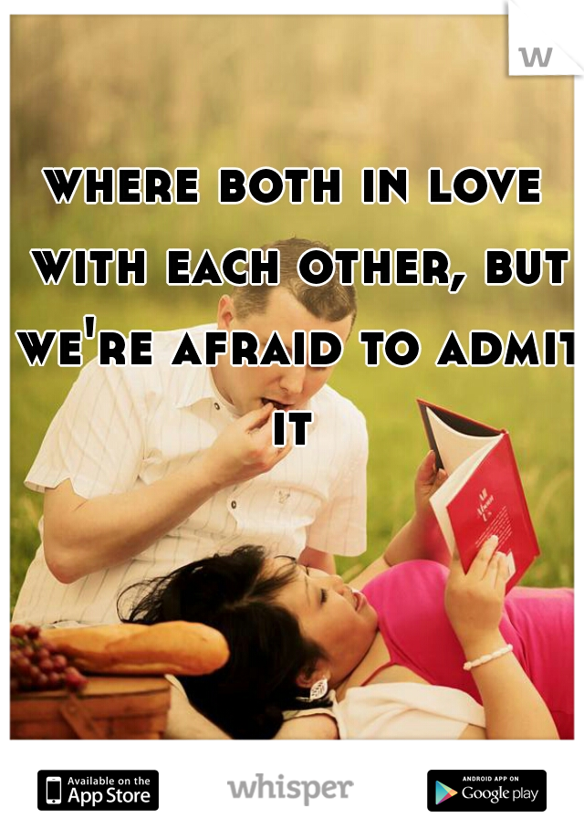 where both in love with each other, but we're afraid to admit it 