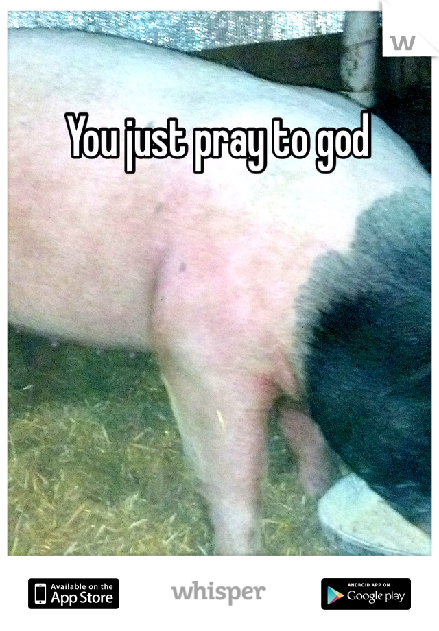 You just pray to god
