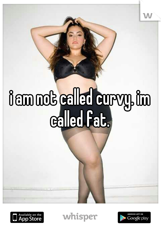 i am not called curvy. im called fat. 