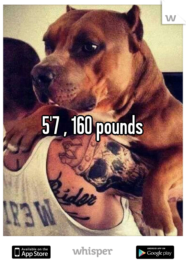5'7 , 160 pounds