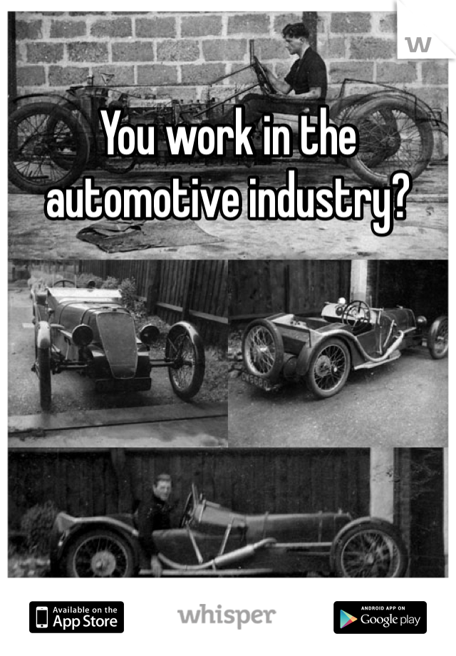 You work in the automotive industry?