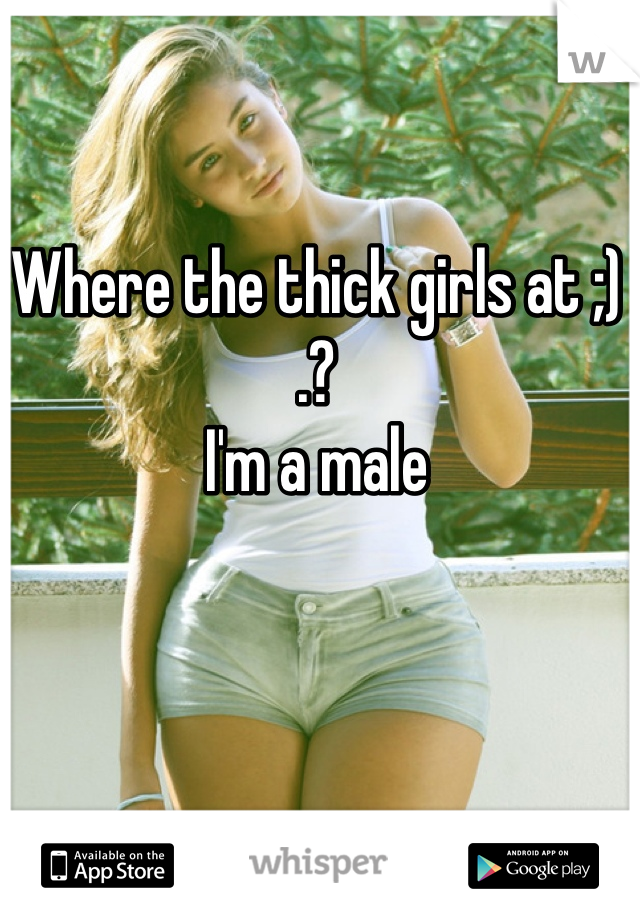 Where the thick girls at ;) .?
I'm a male
