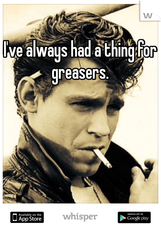 I've always had a thing for greasers.