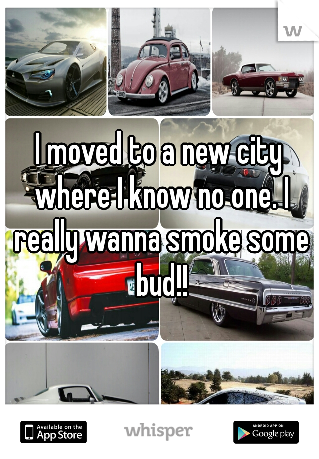I moved to a new city where I know no one. I really wanna smoke some bud!!