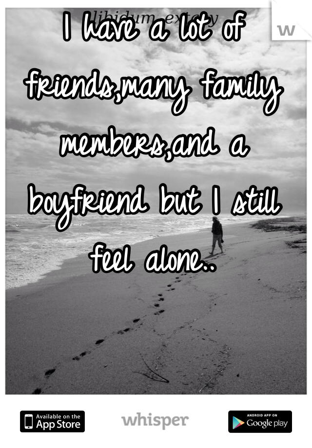 I have a lot of friends,many family members,and a boyfriend but I still feel alone..