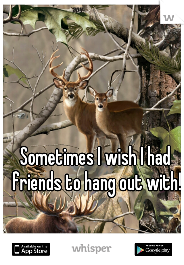 Sometimes I wish I had friends to hang out with!
