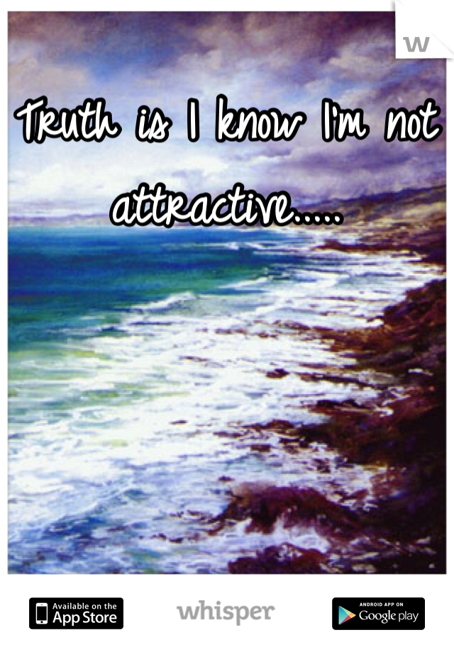 Truth is I know I'm not attractive.....