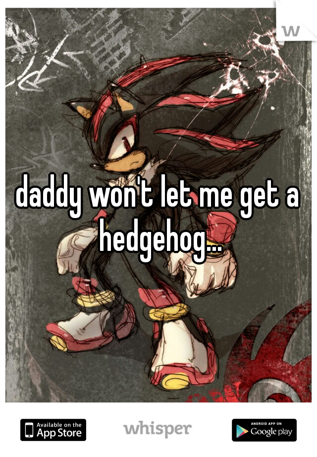 daddy won't let me get a hedgehog...