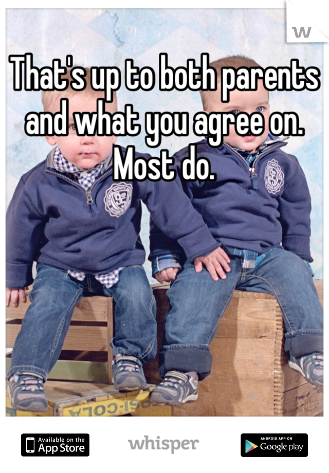 That's up to both parents and what you agree on. Most do. 