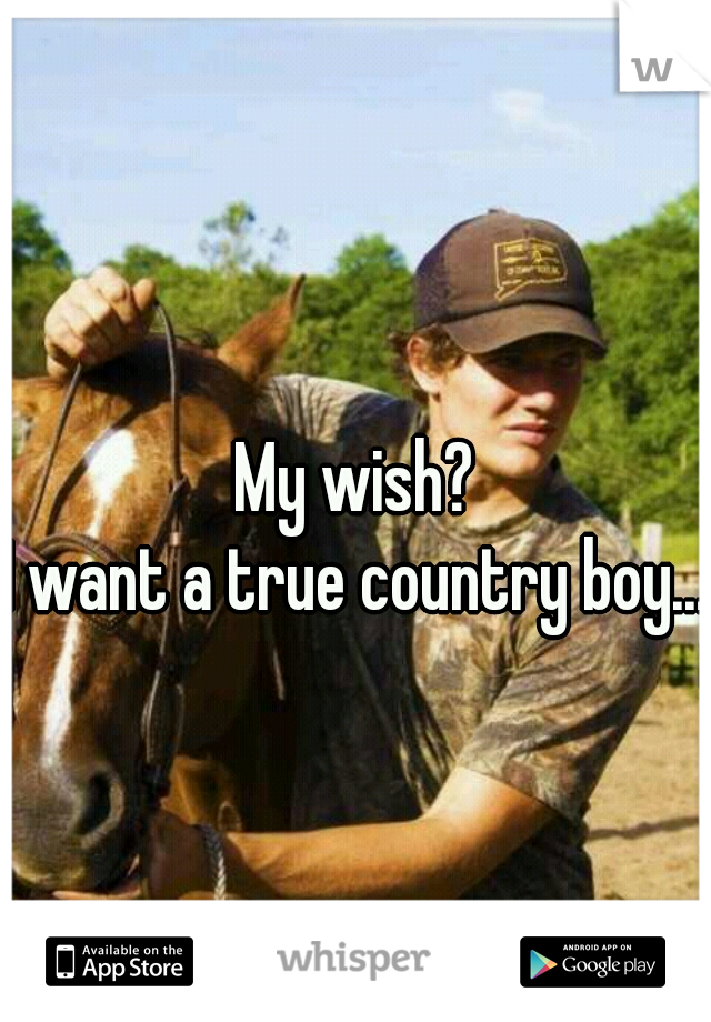 My wish?
I want a true country boy... 