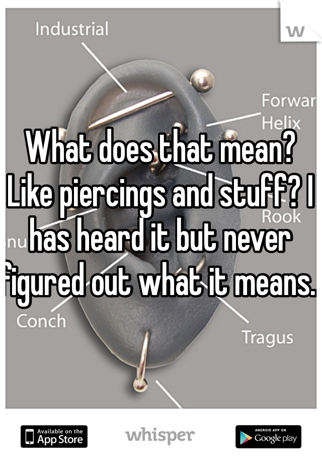 What does that mean? Like piercings and stuff? I has heard it but never figured out what it means. 