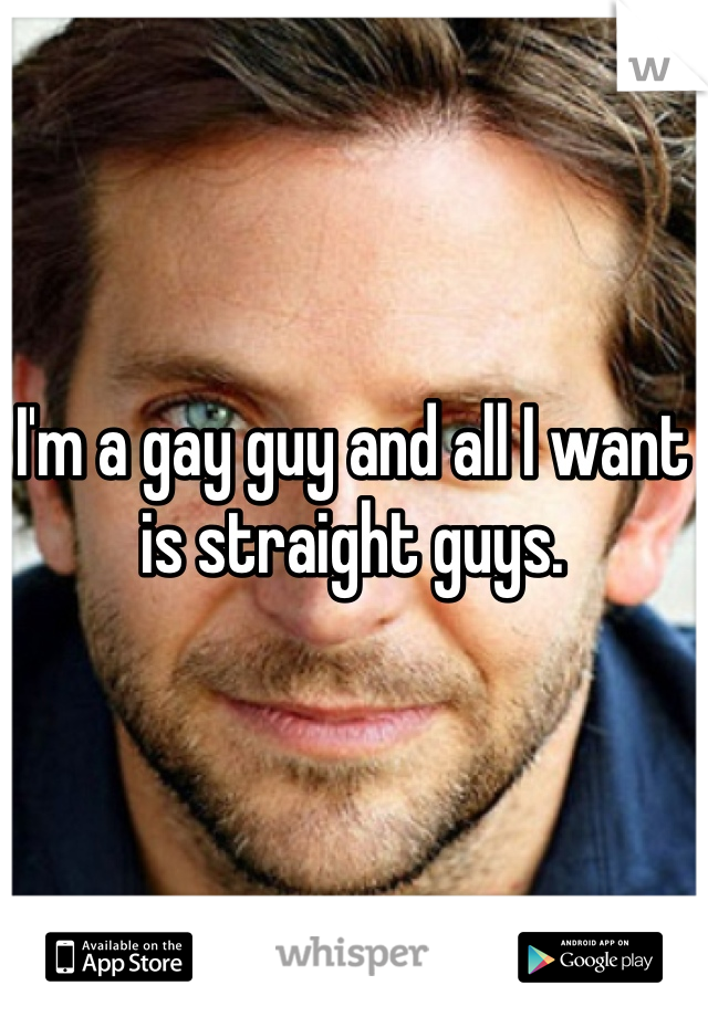 I'm a gay guy and all I want is straight guys. 