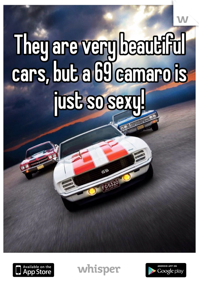 They are very beautiful cars, but a 69 camaro is just so sexy!