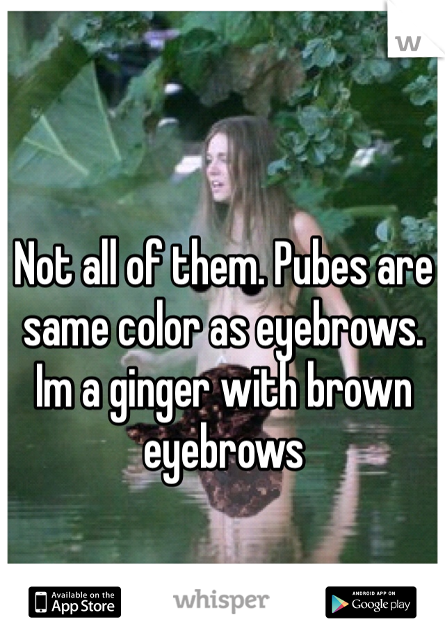 Not all of them. Pubes are same color as eyebrows. Im a ginger with brown eyebrows