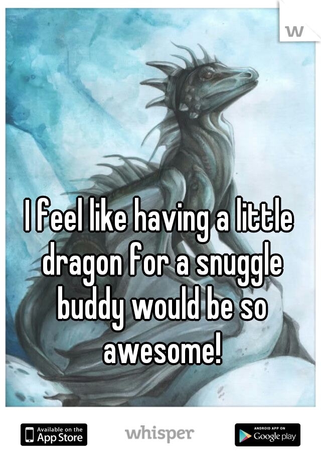 I feel like having a little dragon for a snuggle buddy would be so awesome!