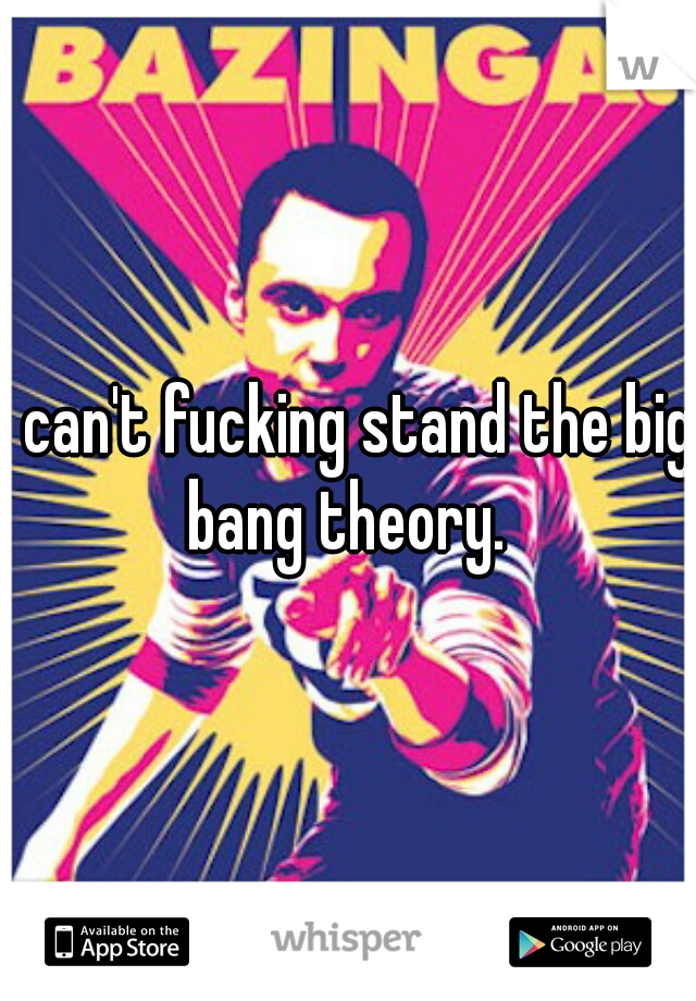 I can't fucking stand the big bang theory. 