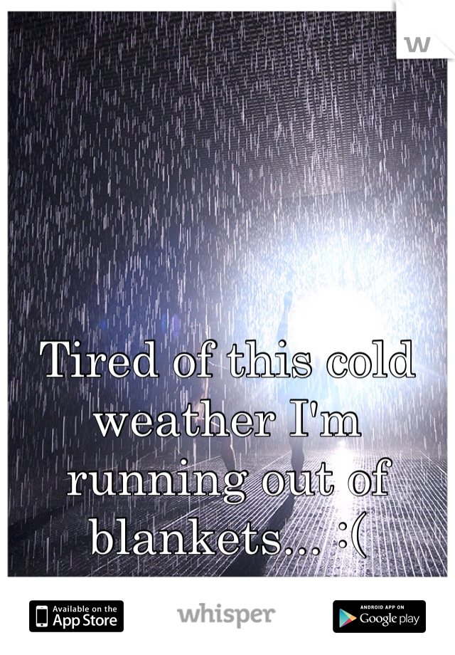Tired of this cold weather I'm running out of blankets... :(
