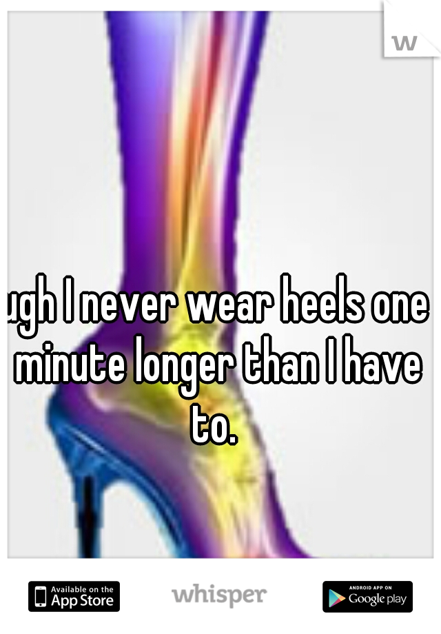 ugh I never wear heels one minute longer than I have to. 