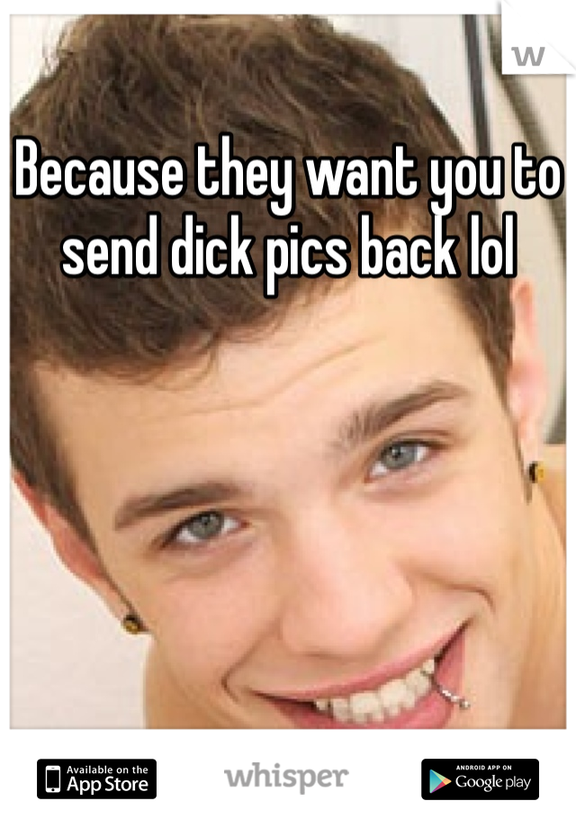 Because they want you to send dick pics back lol