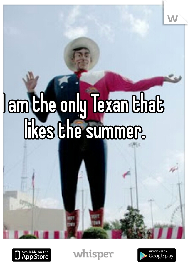I am the only Texan that likes the summer.