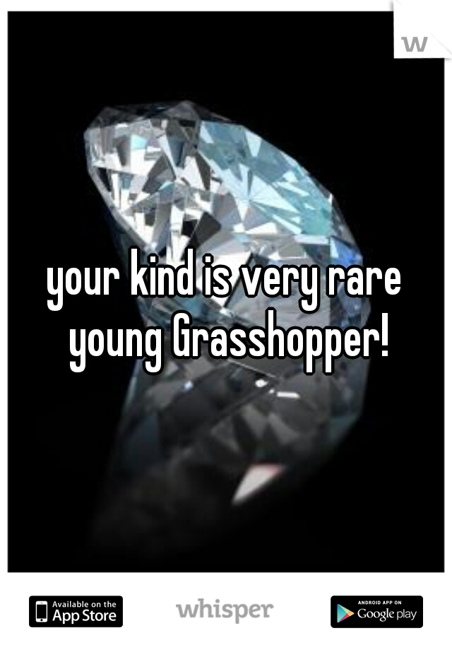 your kind is very rare young Grasshopper!