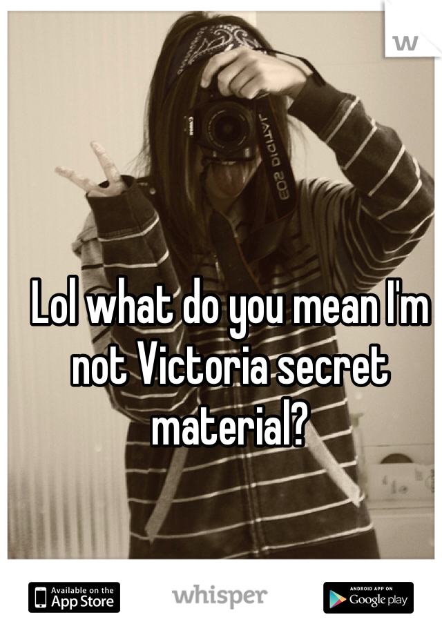 Lol what do you mean I'm not Victoria secret material? 