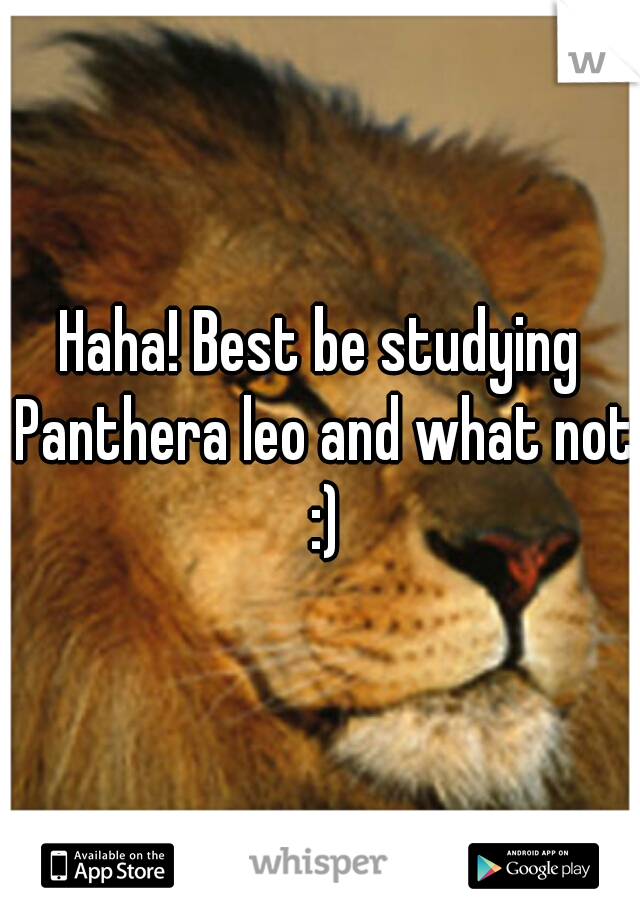 Haha! Best be studying Panthera leo and what not :)