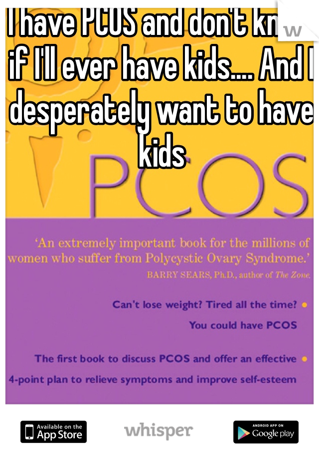I have PCOS and don't know if I'll ever have kids.... And I desperately want to have kids