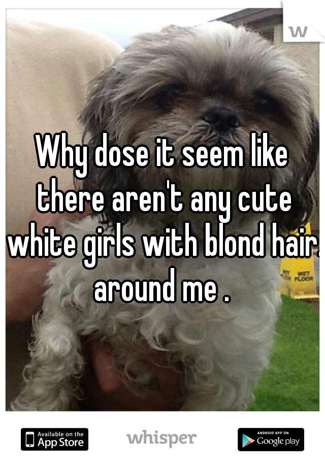 Why dose it seem like there aren't any cute white girls with blond hair. around me . 