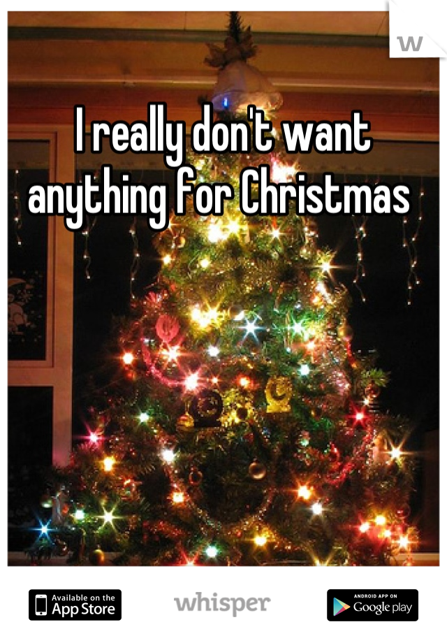 I really don't want anything for Christmas 