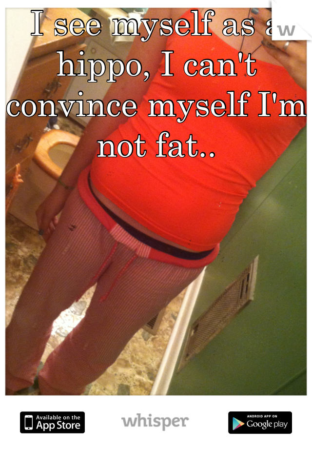 I see myself as a hippo, I can't convince myself I'm not fat..