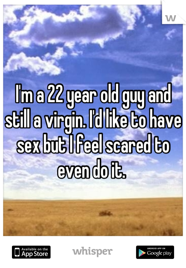 I'm a 22 year old guy and still a virgin. I'd like to have sex but I feel scared to even do it. 