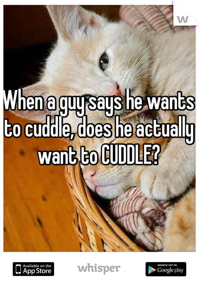When a guy says he wants to cuddle, does he actually want to CUDDLE? 