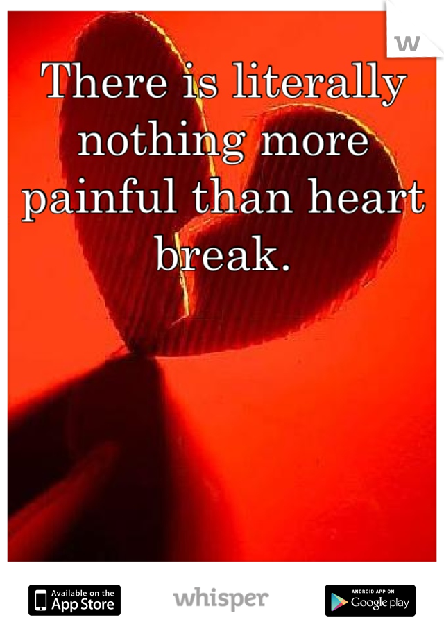 There is literally nothing more painful than heart break.