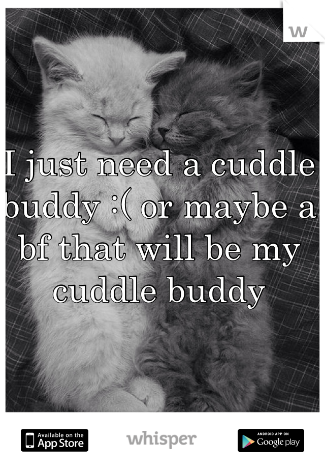 I just need a cuddle buddy :( or maybe a bf that will be my cuddle buddy 