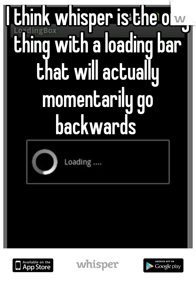 I think whisper is the only thing with a loading bar that will actually momentarily go backwards 