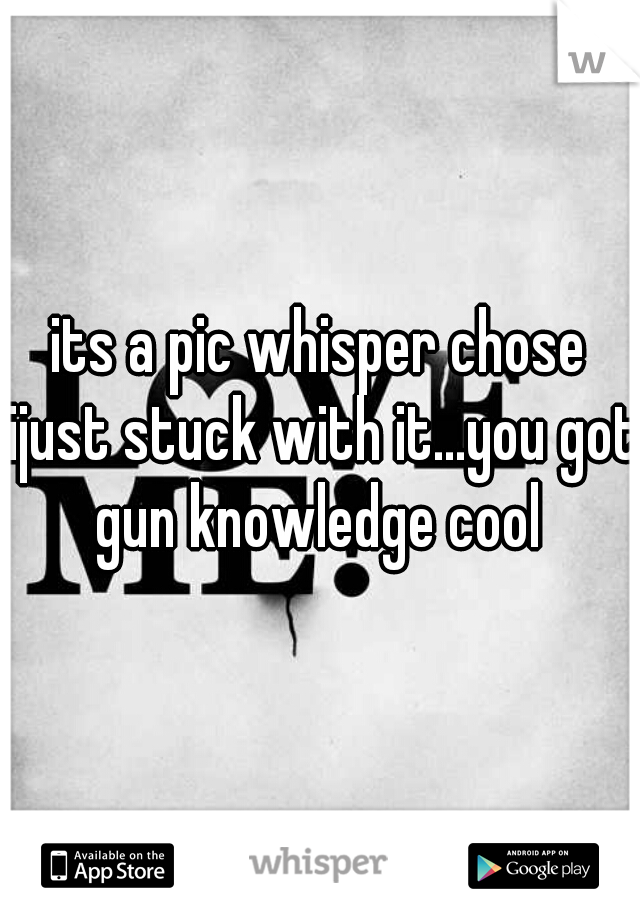 its a pic whisper chose ijust stuck with it...you got gun knowledge cool 