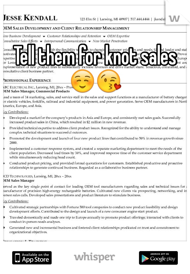Tell them for knot sales ☺️😘