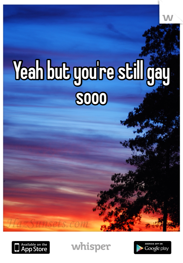 Yeah but you're still gay sooo