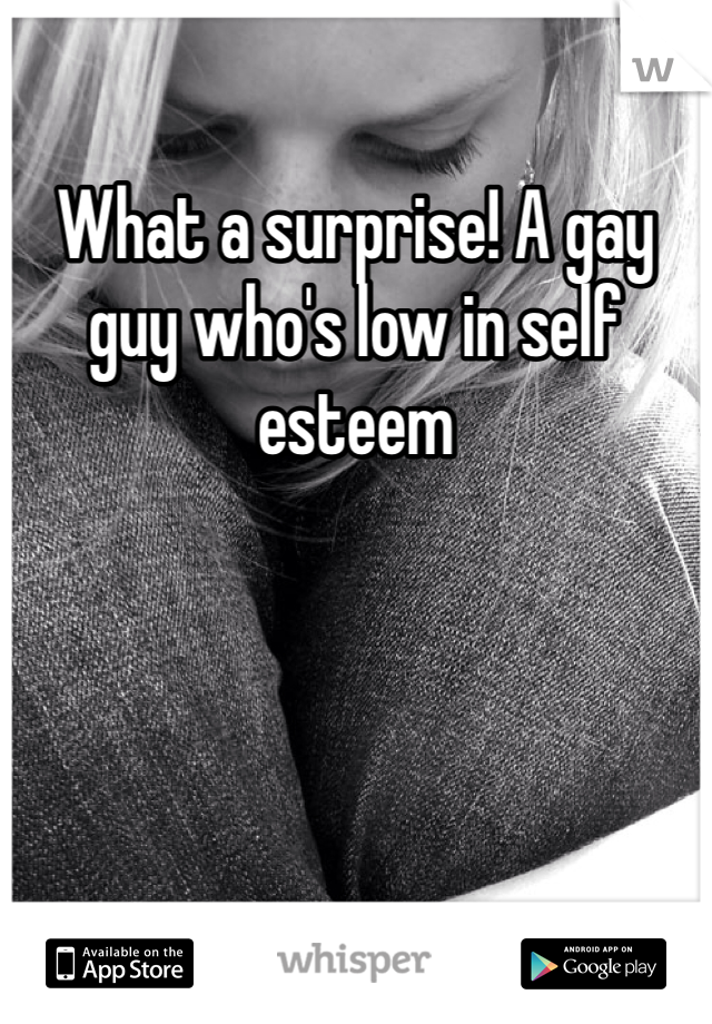 What a surprise! A gay guy who's low in self esteem 