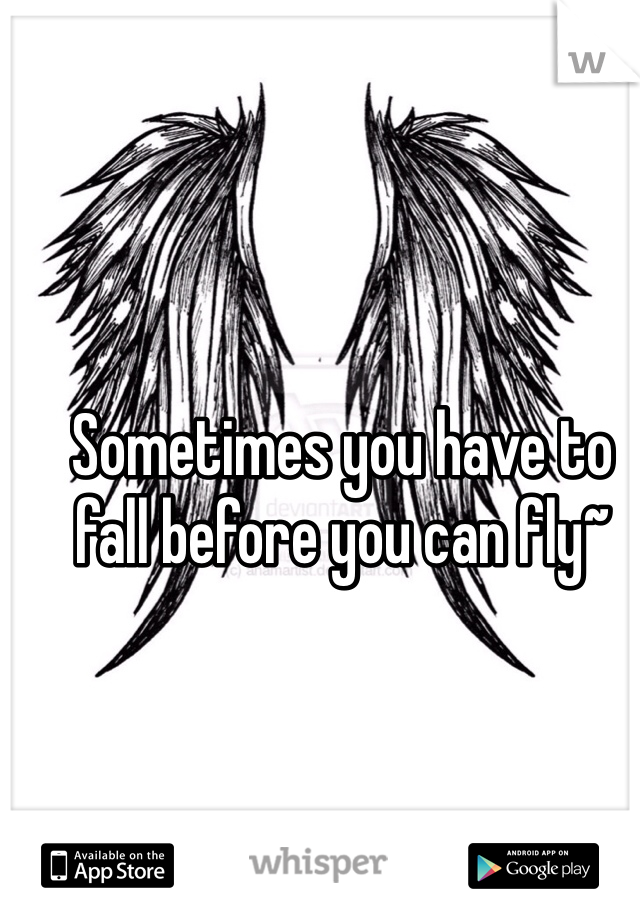 Sometimes you have to fall before you can fly~