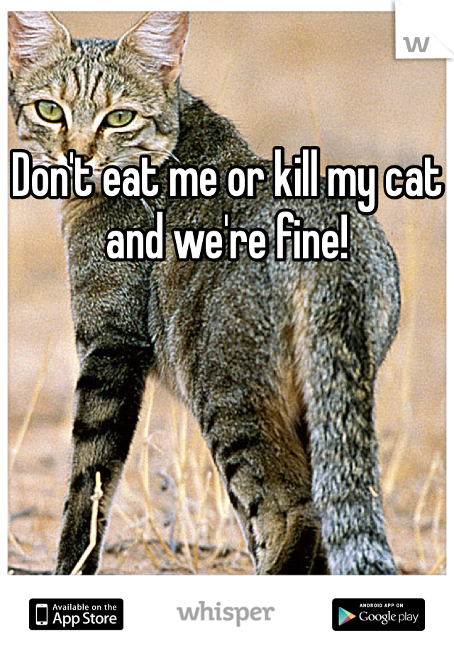 Don't eat me or kill my cat and we're fine!