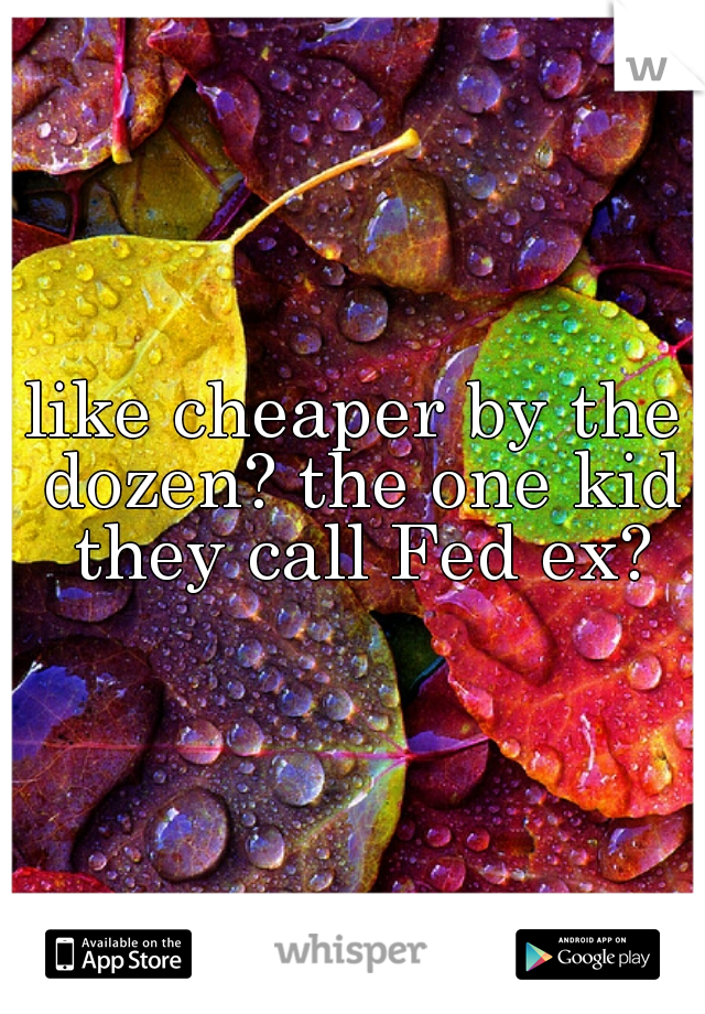 like cheaper by the dozen? the one kid they call Fed ex?