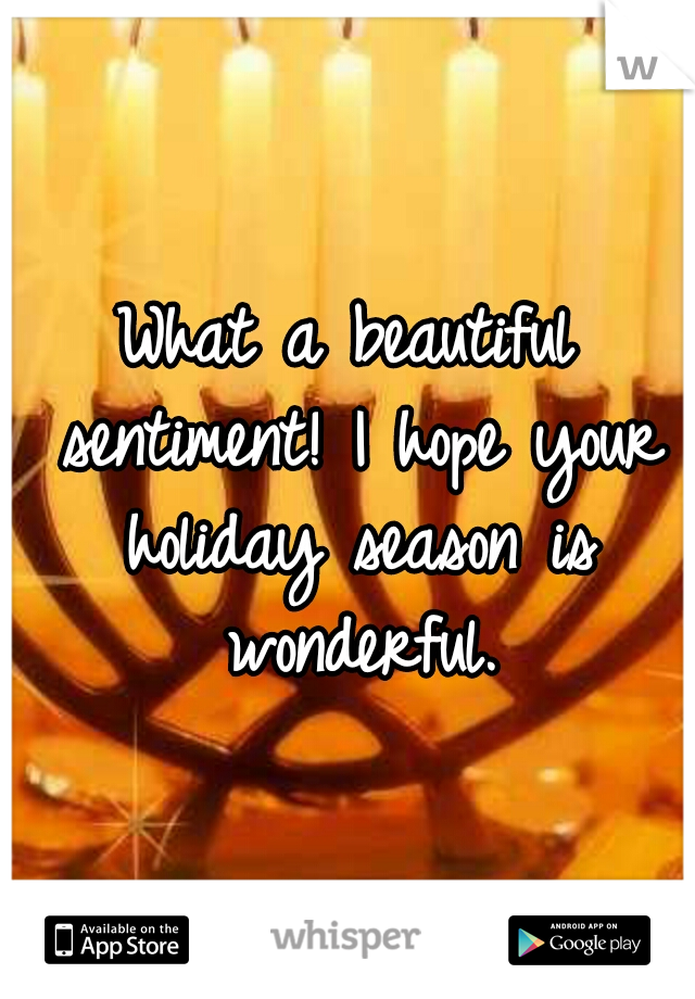 What a beautiful sentiment! I hope your holiday season is wonderful.